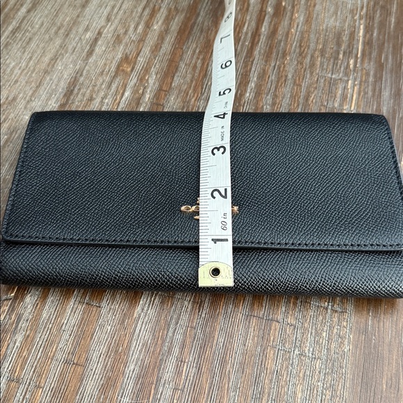 Coach slim cross grain Tri fold wallet black - Picture 4 of 10
